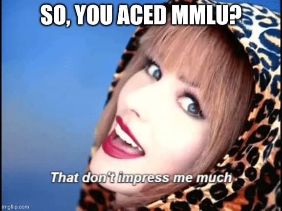 So, you aced MMLU? That don't impress me much.