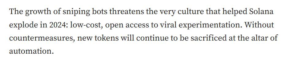 Excerpt illustrating the effect of token sniper bots