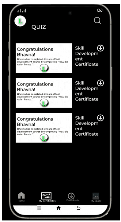 Downloadable certificate in the certification workflow