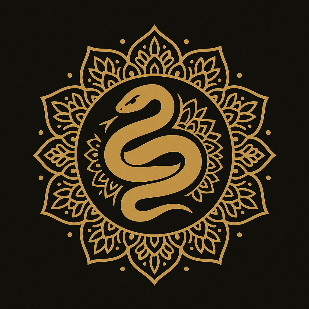 Gold snake emblem for TFBD Map on a dark background